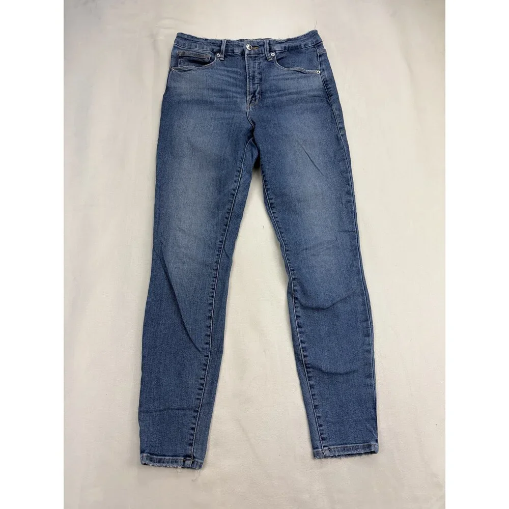 Good American High-Rise Tapered Jeans Size 30 Medium‎ Wash